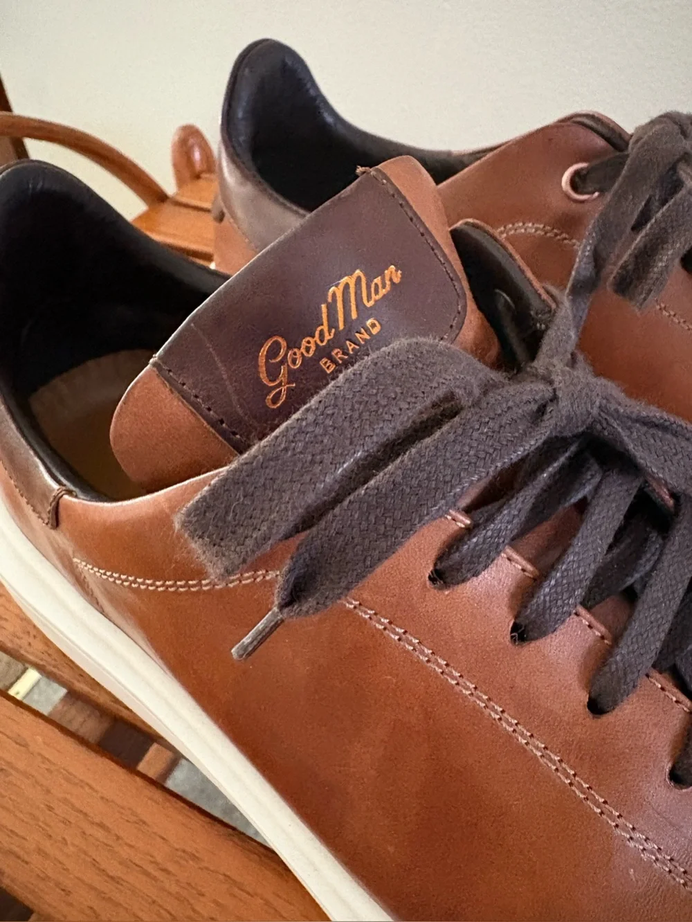 Men’s Goodman Brown Leather Legend London Sneakers Lace Up Italy 9.5